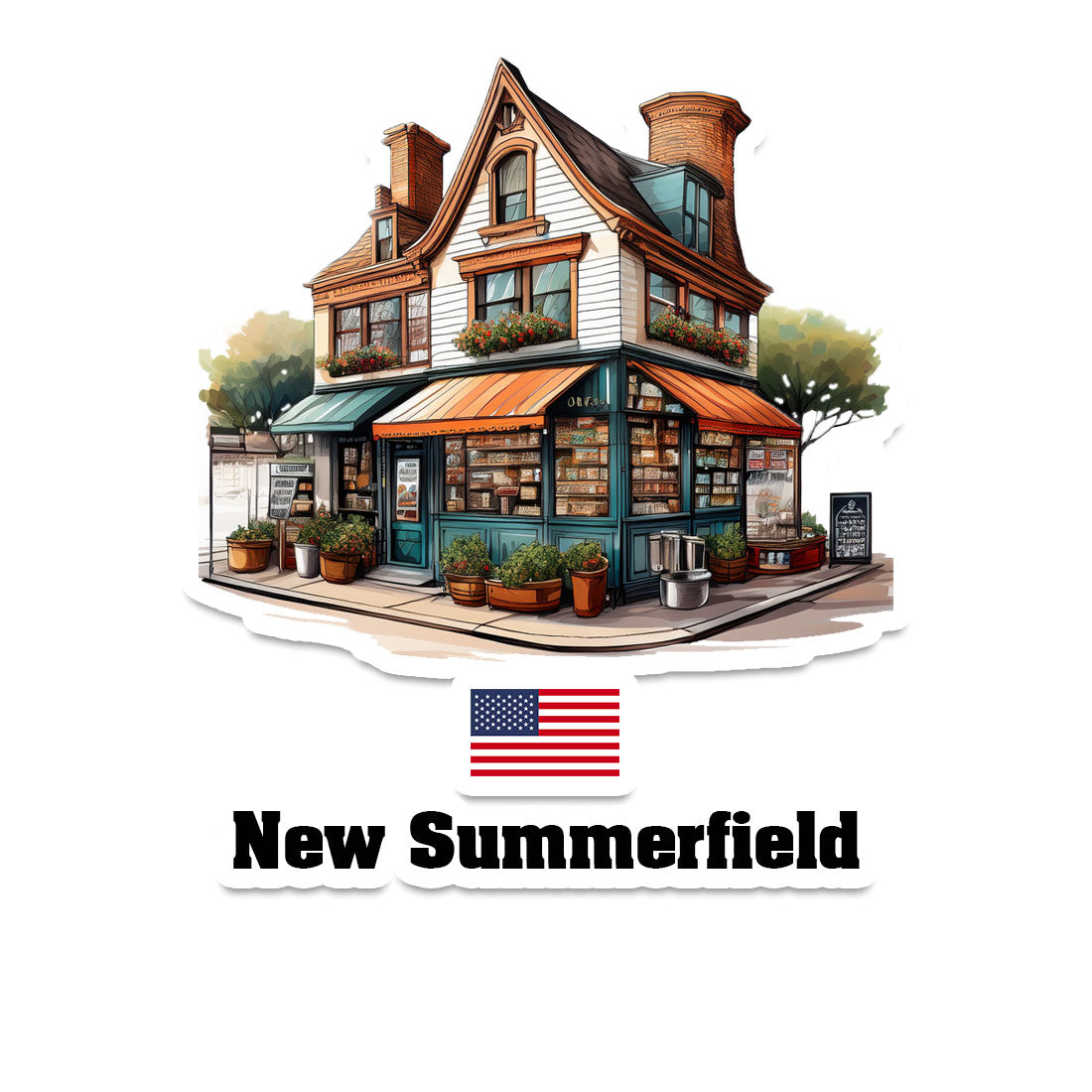 New Summerfield Home Town Office Shop USA Sticker & Magnet