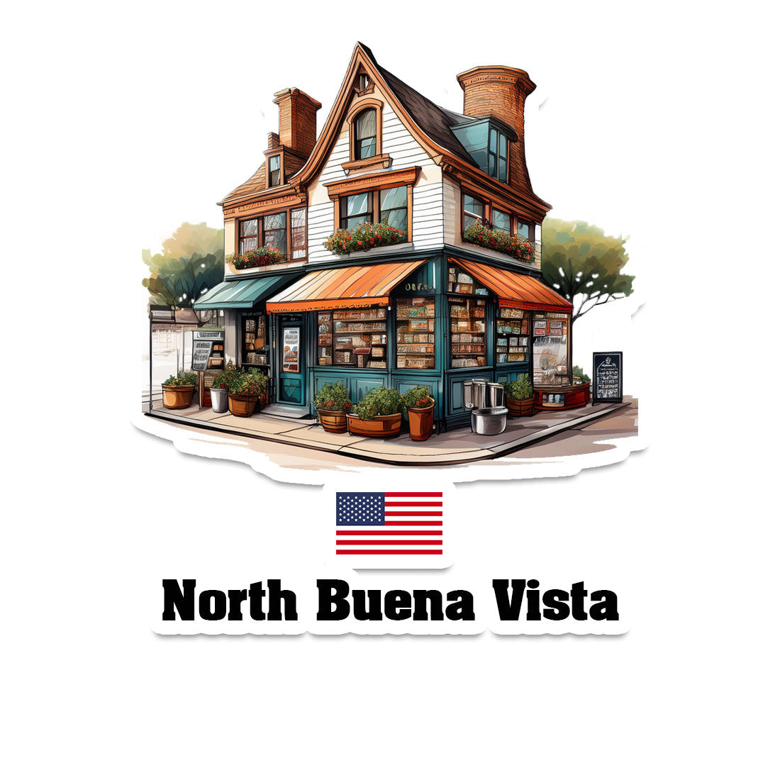 North Buena Vista Home Town Office Shop USA Sticker & Magnet