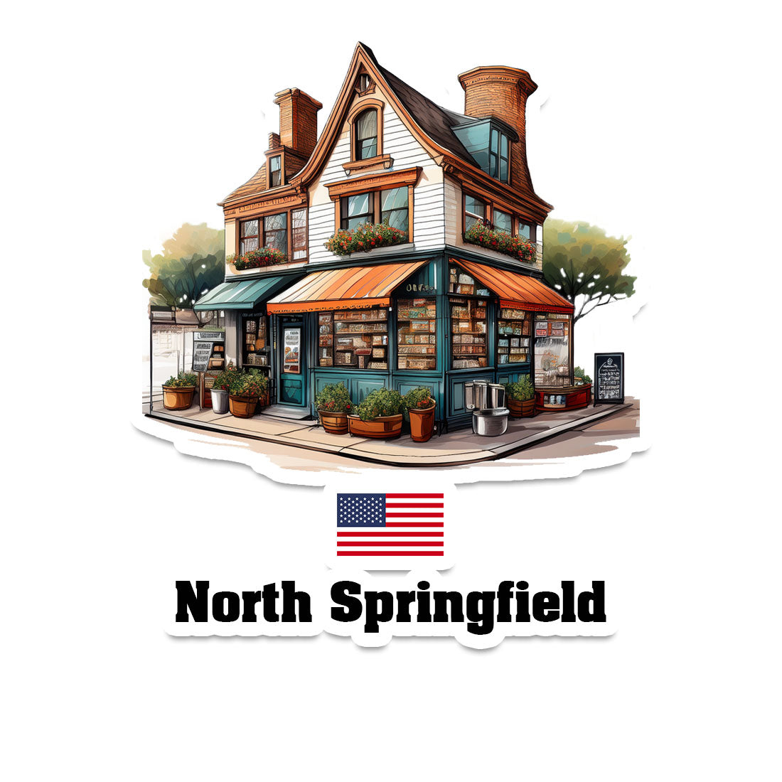 North Springfield Home Town Office Shop USA Sticker & Magnet