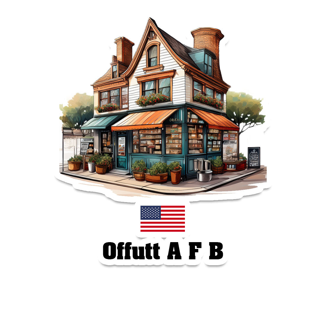 Offutt A F B Home Town Office Shop USA Sticker & Magnet