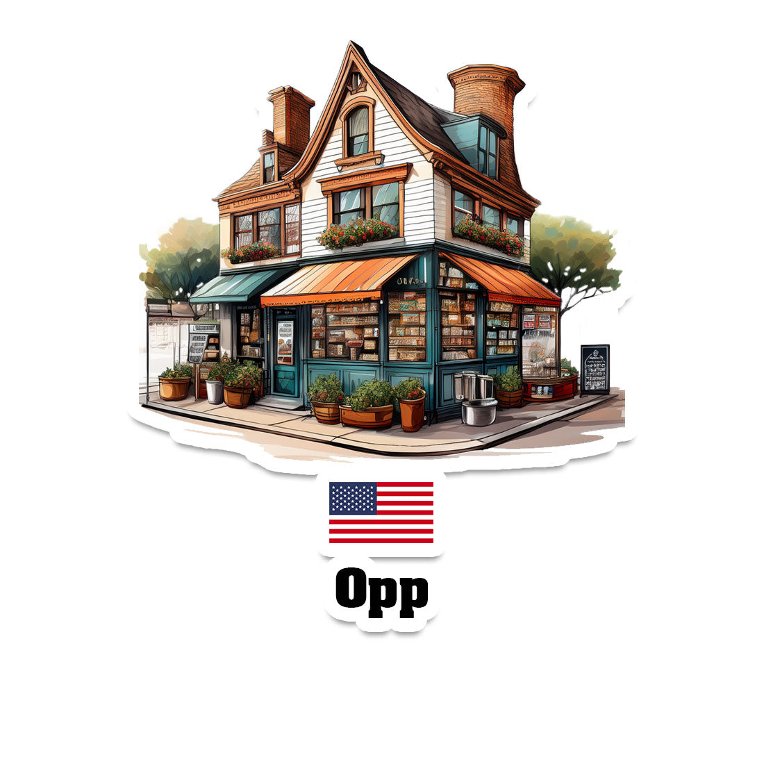 Opp Home Town Office Shop USA Sticker & Magnet