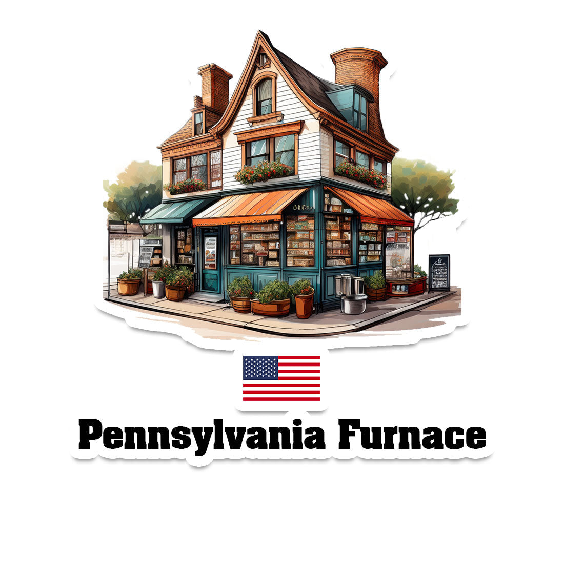 Pennsylvania Furnace Home Town Office Shop USA Sticker & Magnet