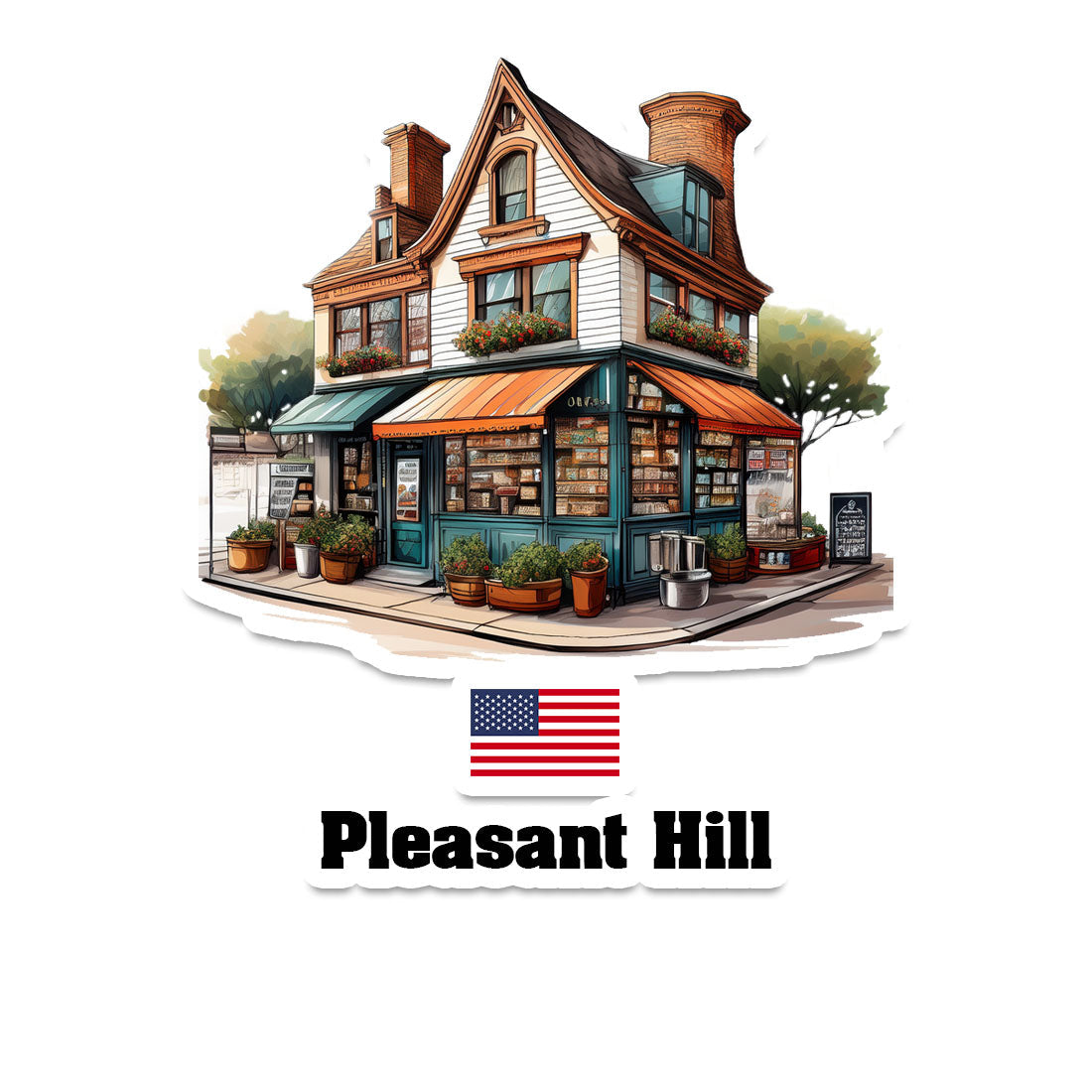 Pleasant Hill Home Town Office Shop USA Sticker & Magnet