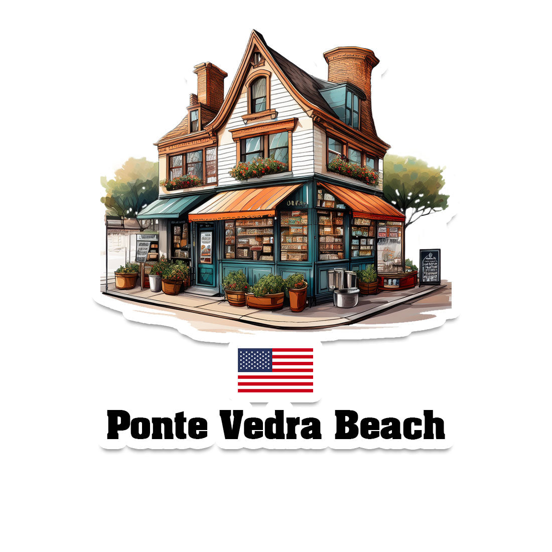 Ponte Vedra Beach Home Town Office Shop USA Sticker & Magnet