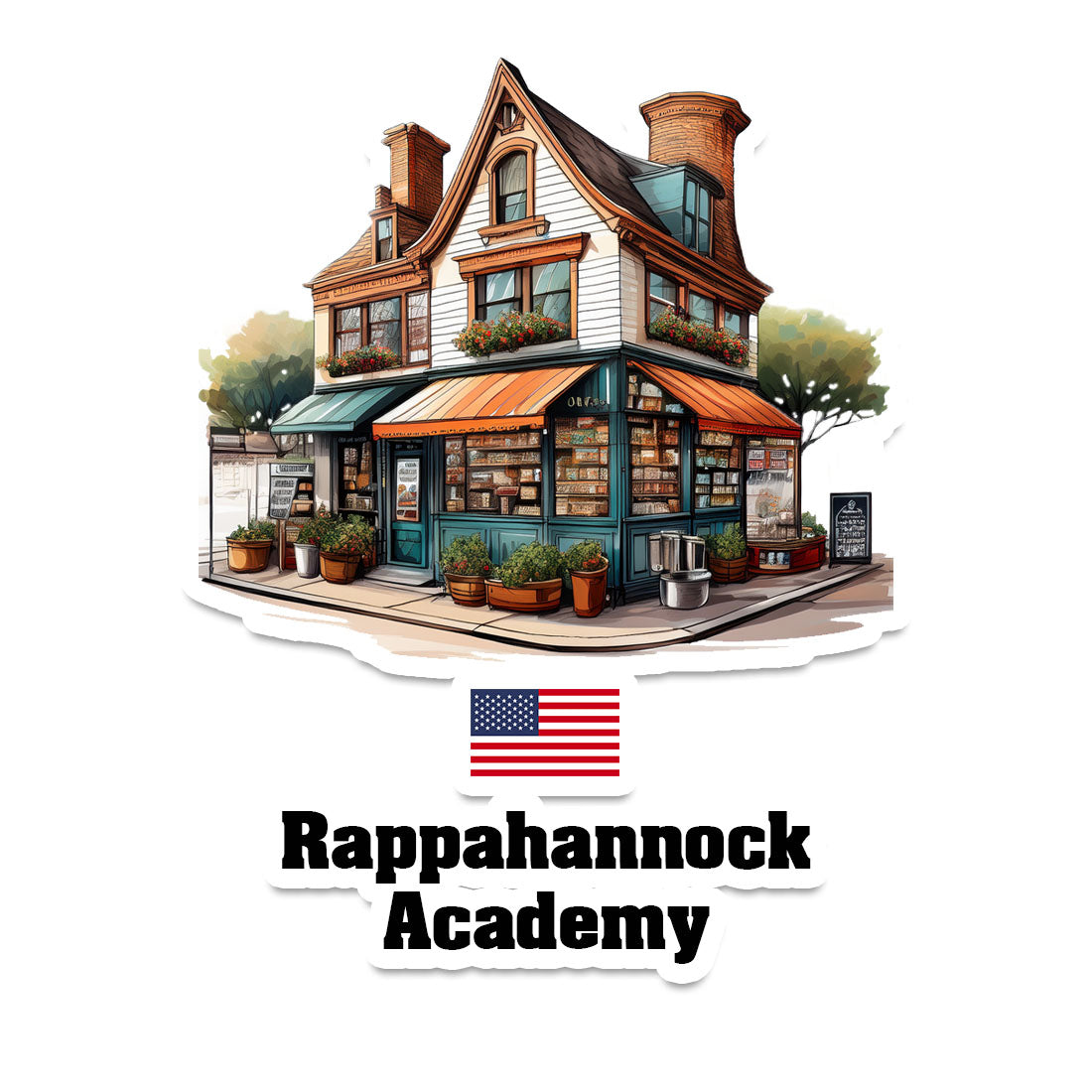 Rappahannock Academy Home Town Office Shop USA Sticker & Magnet