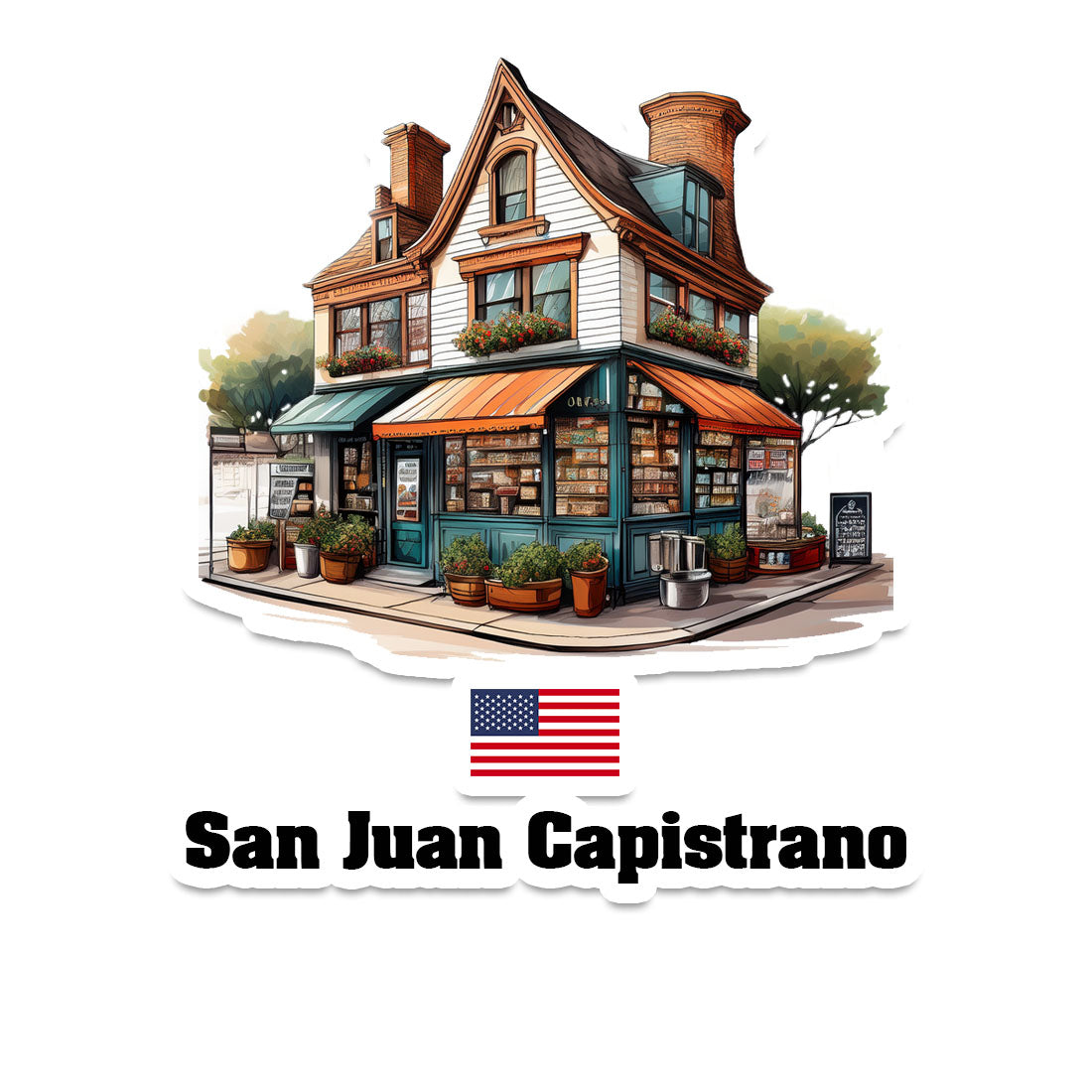 San Juan Capistrano Home Town Office Shop USA Sticker & Magnet
