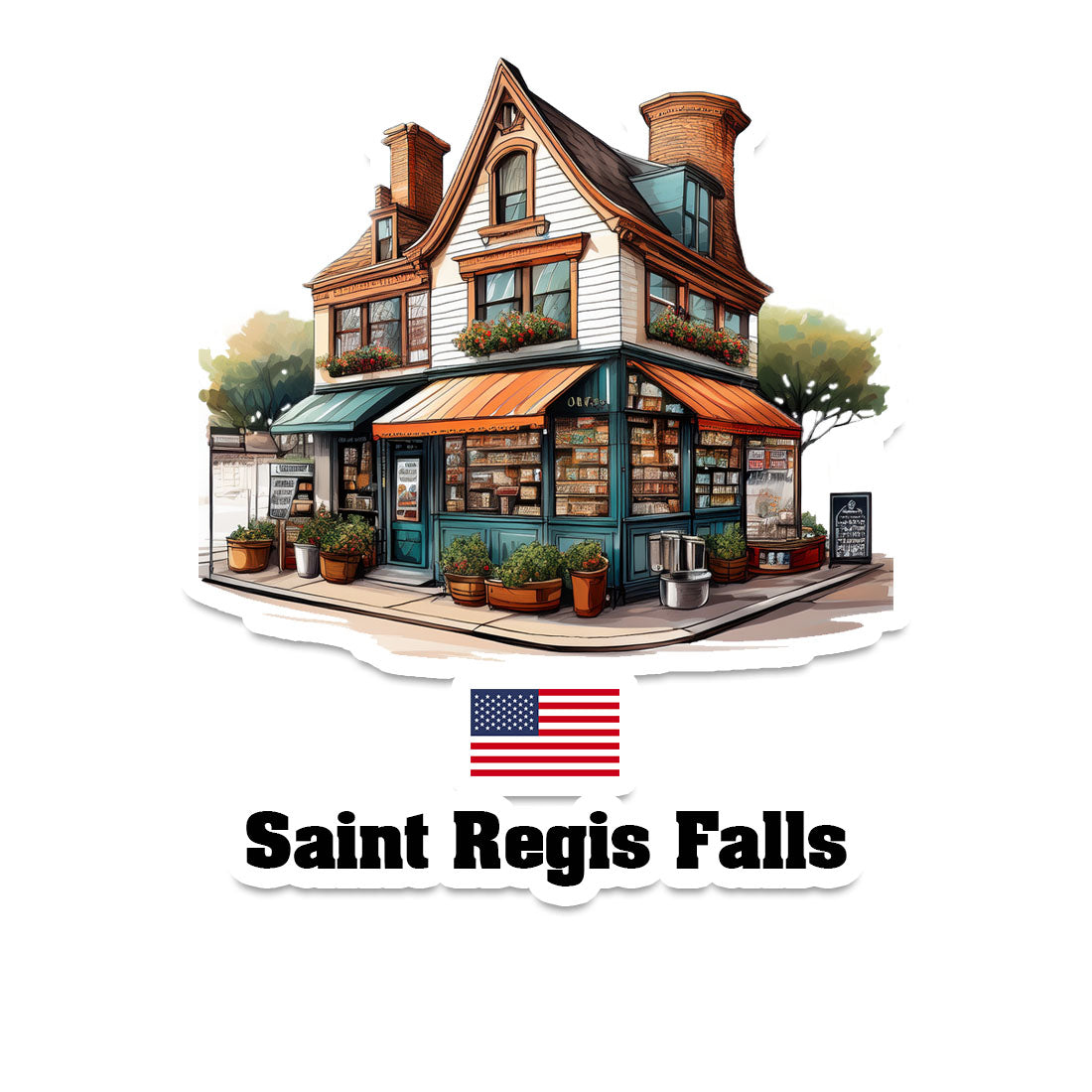 Saint Regis Falls Home Town Office Shop USA Sticker & Magnet