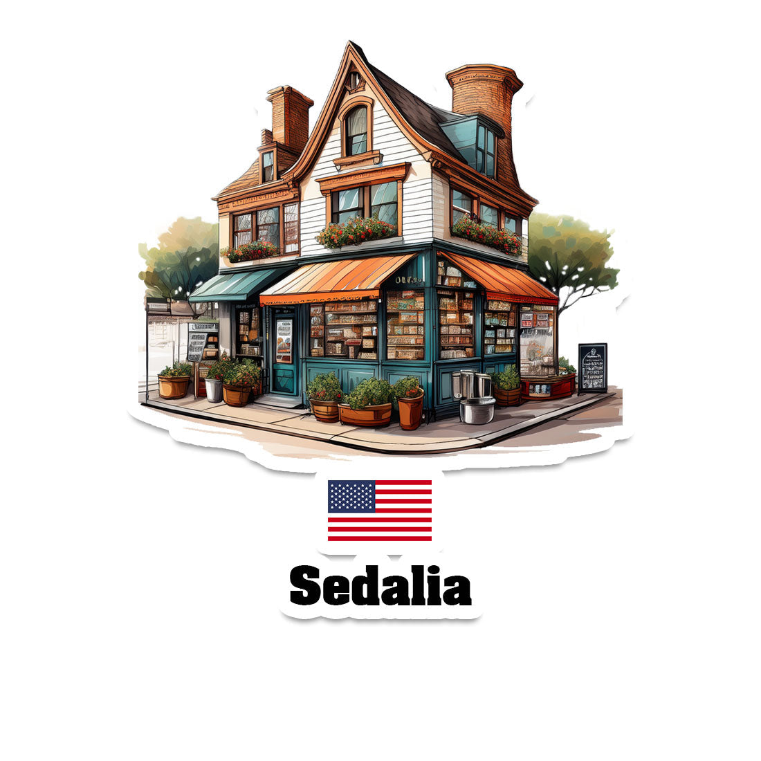 Sedalia Home Town Office Shop USA Sticker & Magnet