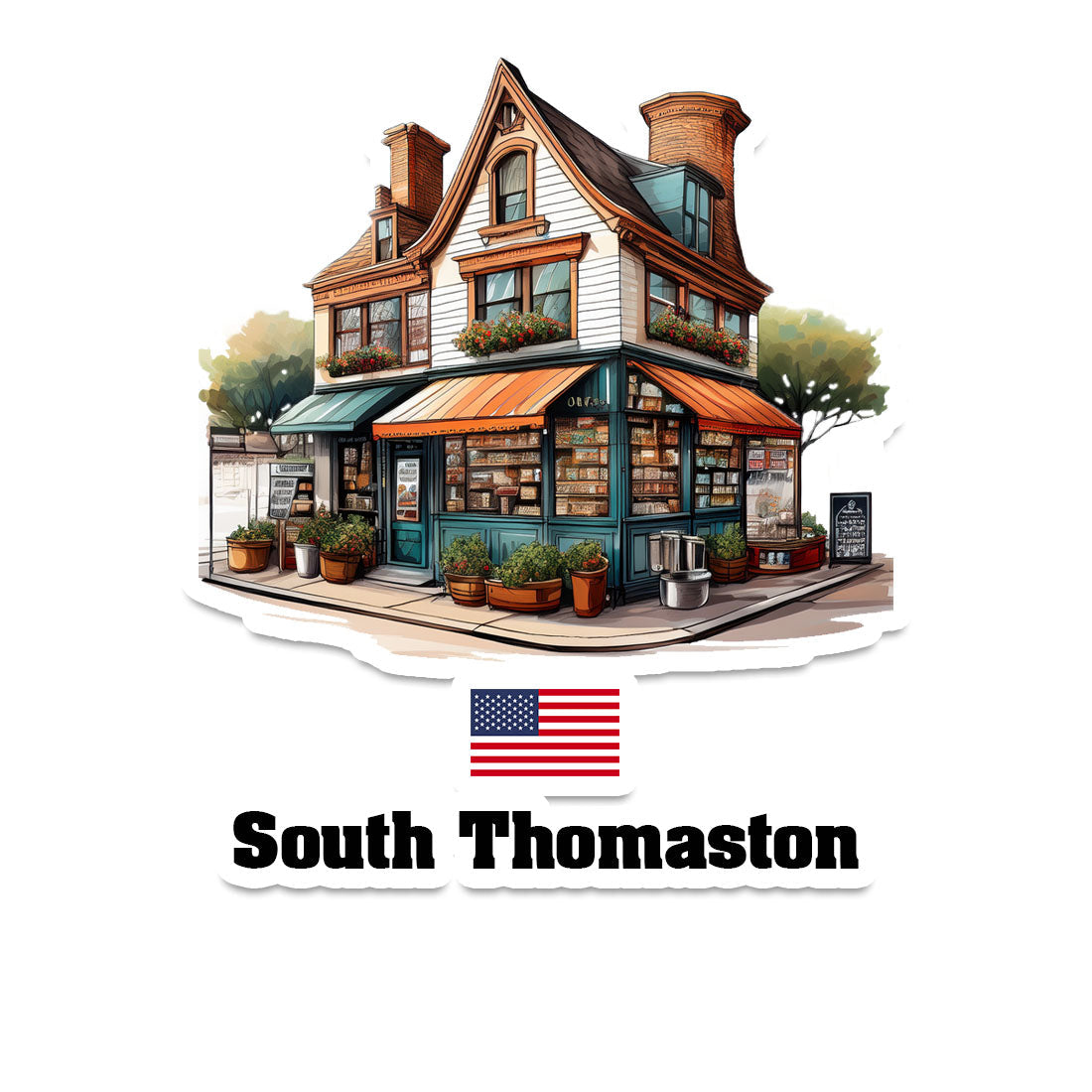 South Thomaston Home Town Office Shop USA Sticker & Magnet