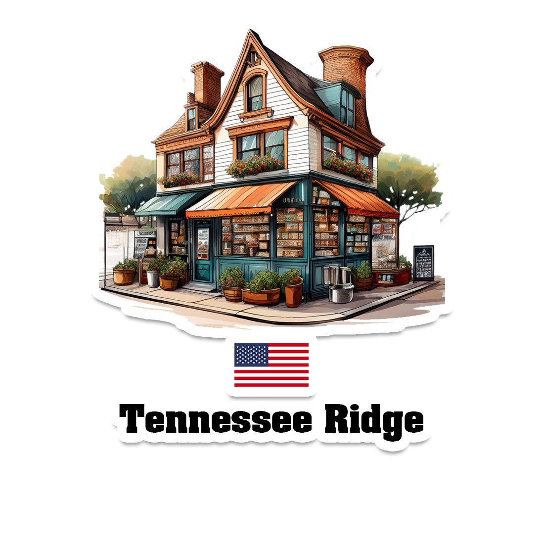 Tennessee Ridge Home Town Office Shop USA Sticker & Magnet