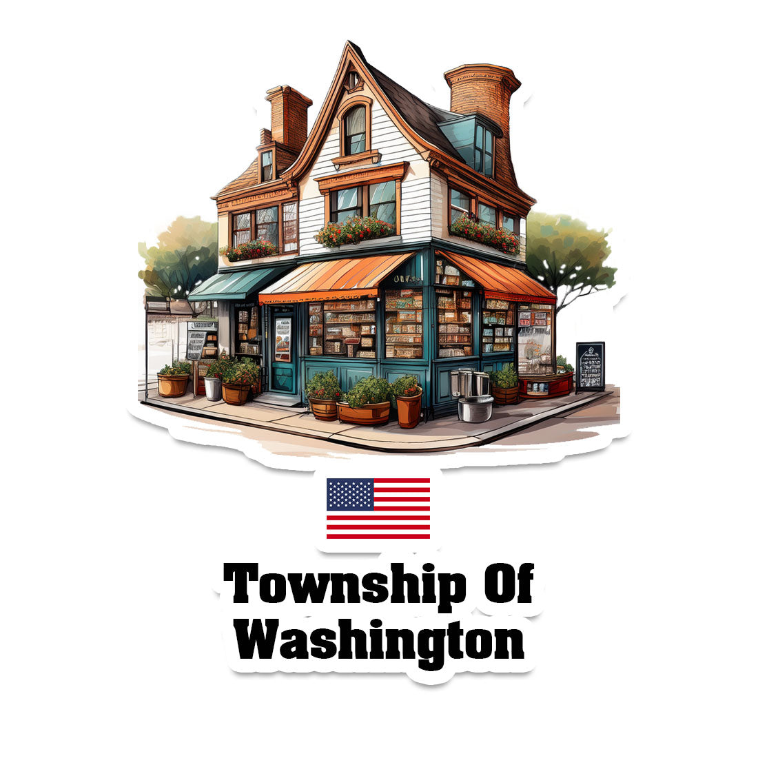 Township Of Washington Home Town Office Shop USA Sticker & Magnet