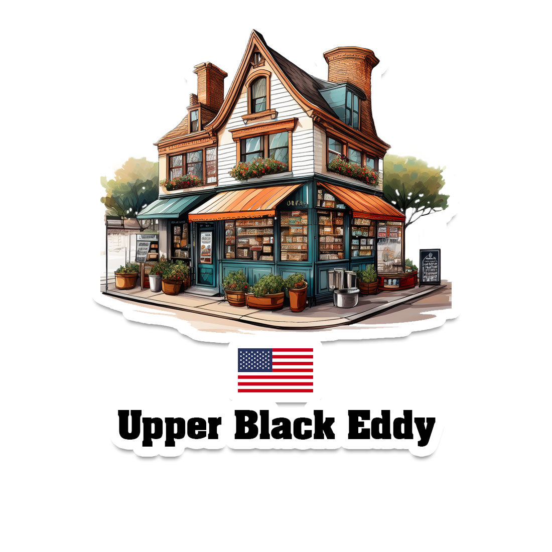 Upper Black Eddy Home Town Office Shop USA Sticker & Magnet