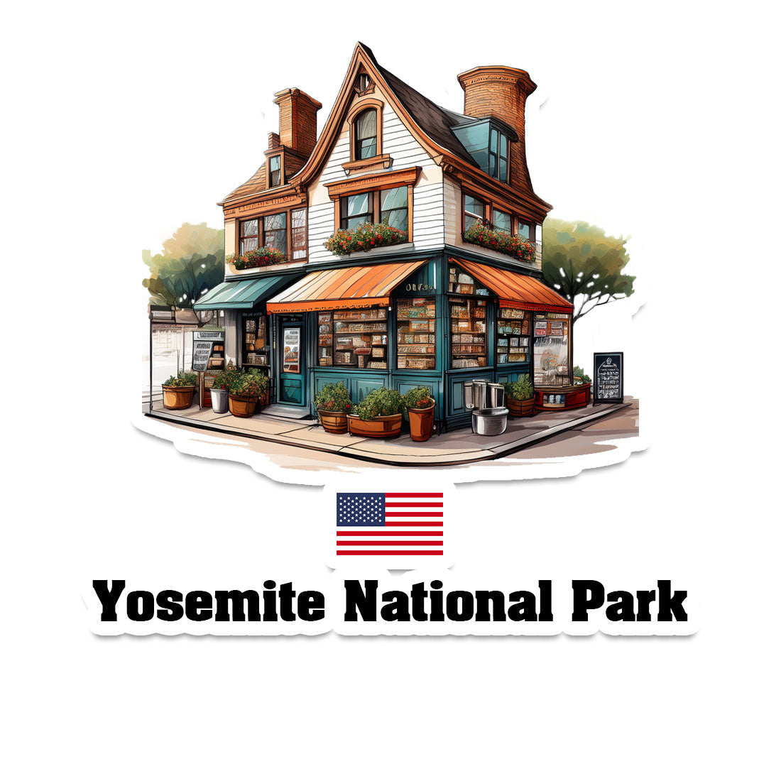Yosemite National Park Home Town Office Shop USA Sticker & Magnet