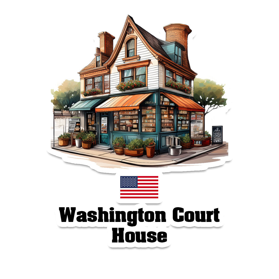 Washington Court House Home Town Office Shop USA Sticker & Magnet