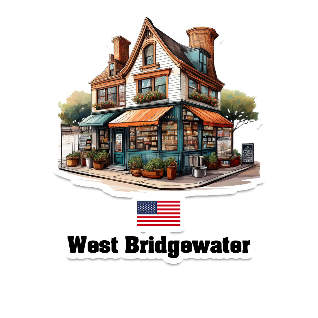 West Bridgewater Home Town Office Shop USA Sticker & Magnet