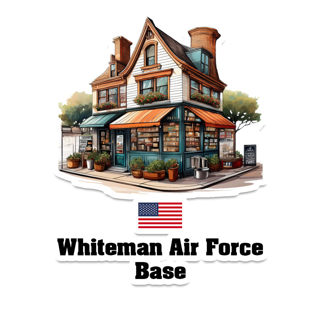 Whiteman Air Force Base Home Town Office Shop USA Sticker & Magnet