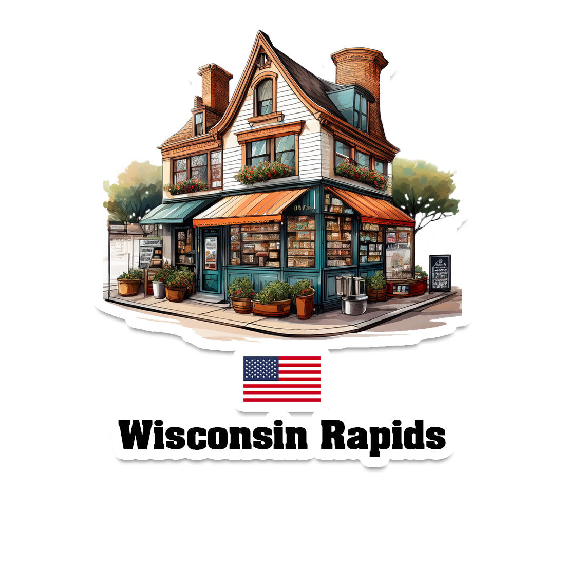 Wisconsin Rapids Home Town Office Shop USA Sticker & Magnet