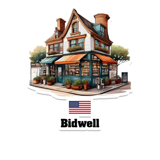 Bidwell Home Town Office Shop USA Sticker & Magnet
