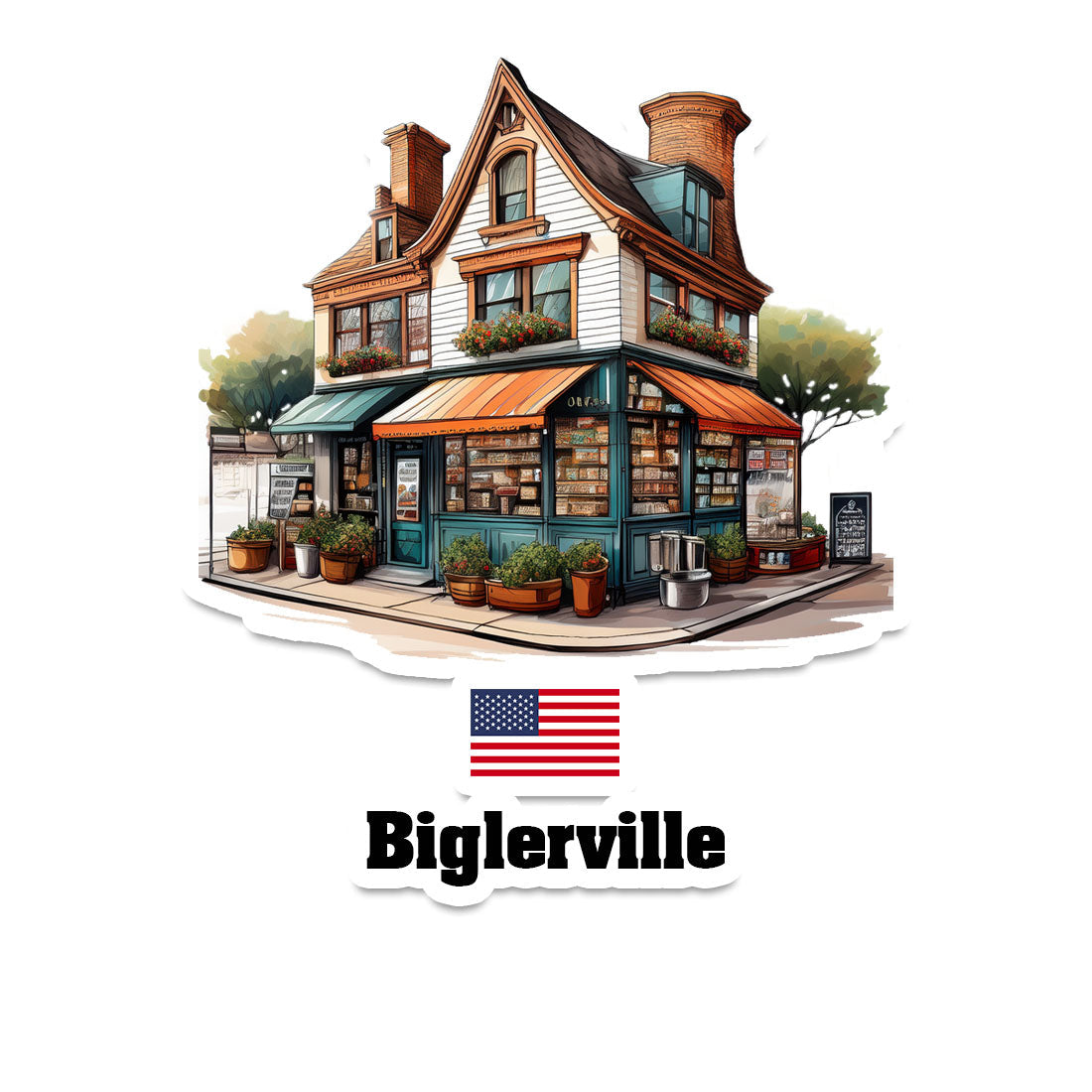 Biglerville Home Town Office Shop USA Sticker & Magnet