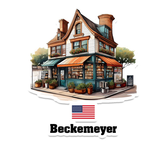 Beckemeyer Home Town Office Shop USA Sticker & Magnet