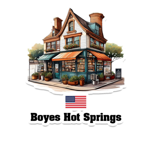 Boyes Hot Springs Home Town Office Shop USA Sticker & Magnet