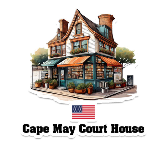 Cape May Court House Home Town Office Shop USA Sticker & Magnet