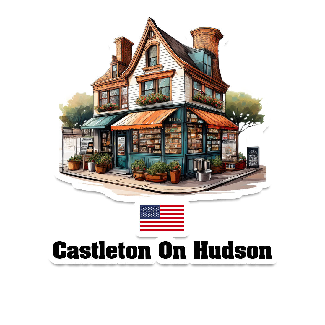 Castleton On Hudson Home Town Office Shop USA Sticker & Magnet