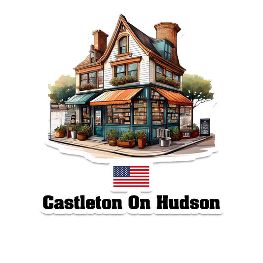 Castleton On Hudson Home Town Office Shop USA Sticker & Magnet