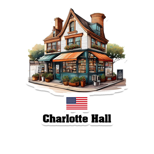 Charlotte Hall Home Town Office Shop USA Sticker & Magnet