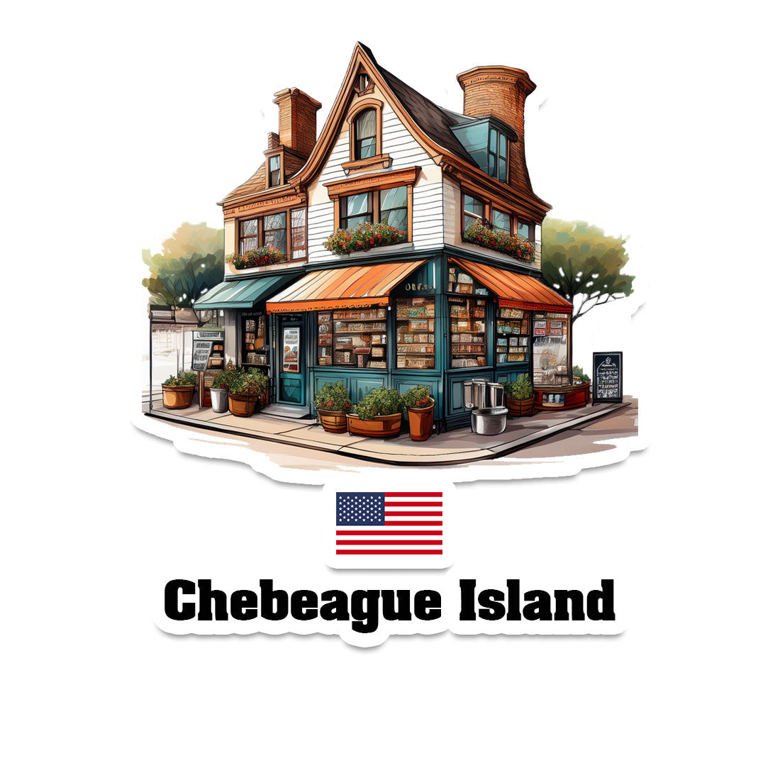 Chebeague Island Home Town Office Shop USA Sticker & Magnet