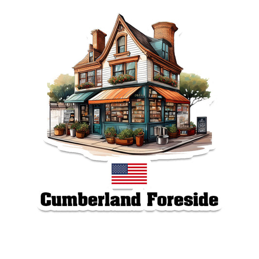 Cumberland Foreside Home Town Office Shop USA Sticker & Magnet