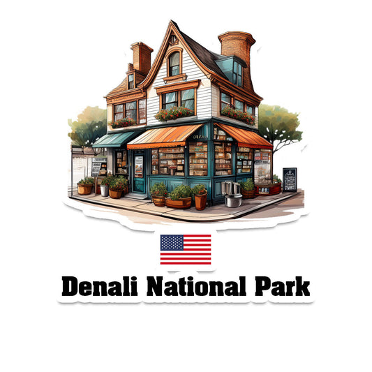 Denali National Park Home Town Office Shop USA Sticker & Magnet