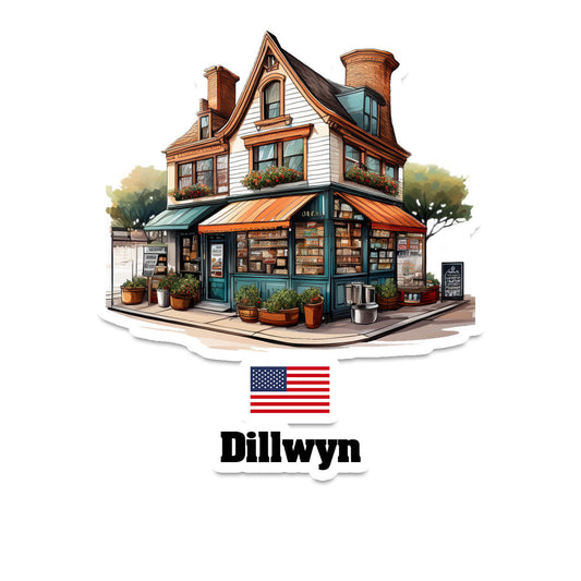 Dillwyn Home Town Office Shop USA Sticker & Magnet