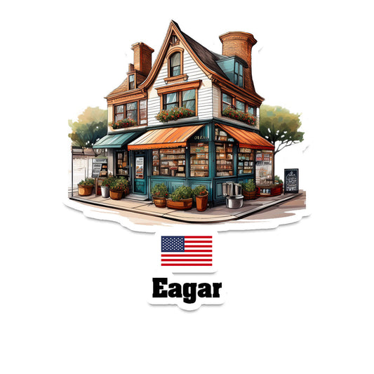 Eagar Home Town Office Shop USA Sticker & Magnet