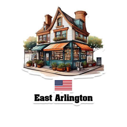 East Arlington Home Town Office Shop USA Sticker & Magnet