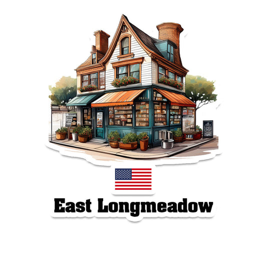 East Longmeadow Home Town Office Shop USA Sticker & Magnet