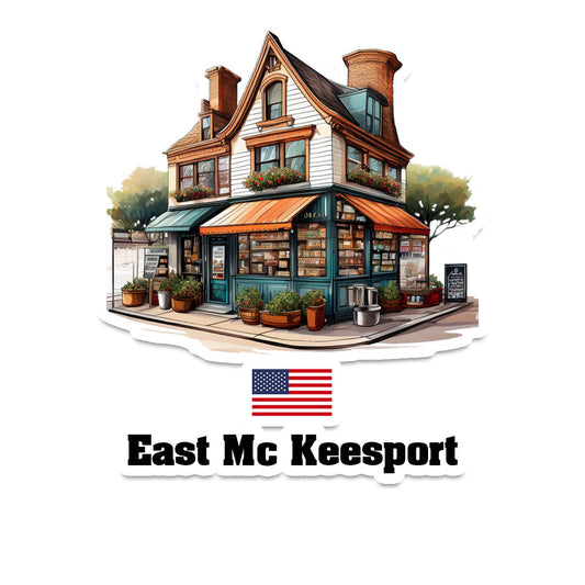 East Mc Keesport Home Town Office Shop USA Sticker & Magnet