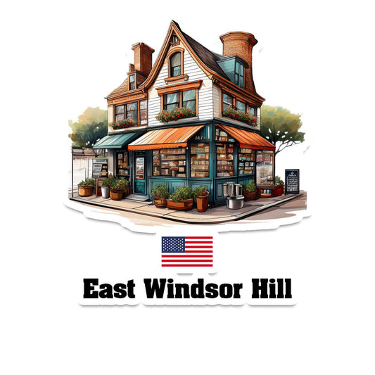 East Windsor Hill Home Town Office Shop USA Sticker & Magnet