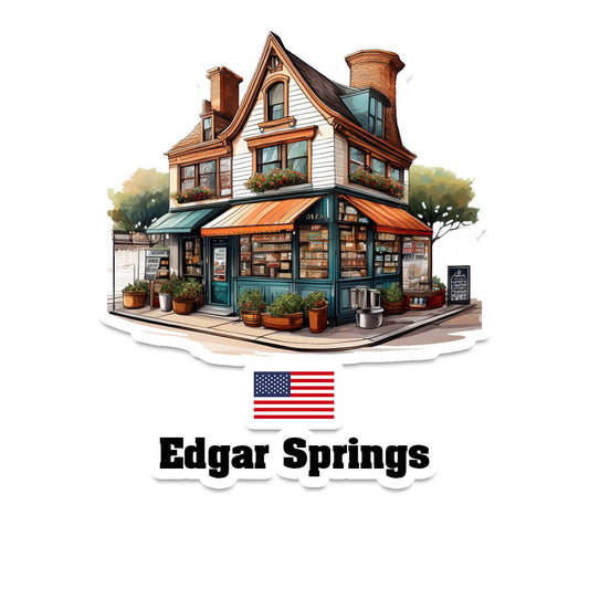 Edgar Springs Home Town Office Shop USA Sticker & Magnet
