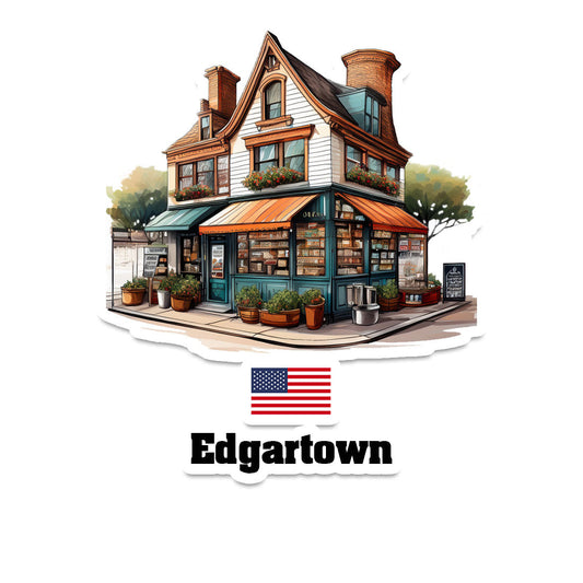 Edgartown Home Town Office Shop USA Sticker & Magnet