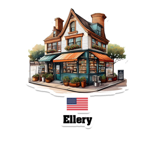 Ellery Home Town Office Shop USA Sticker & Magnet