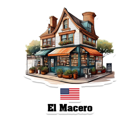 El Macero Home Town Office Shop USA Sticker & Magnet