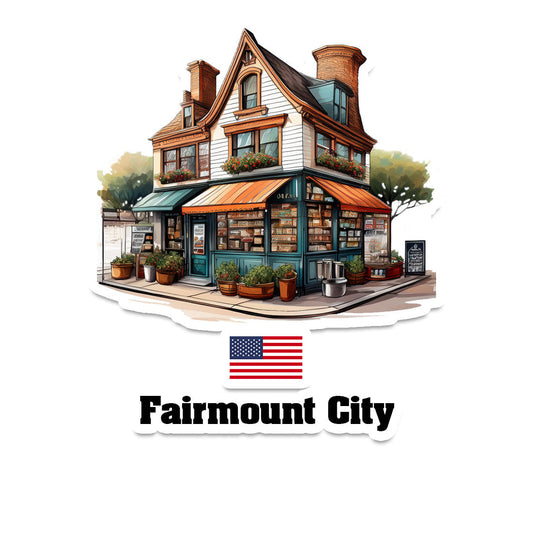 Fairmount City Home Town Office Shop USA Sticker & Magnet