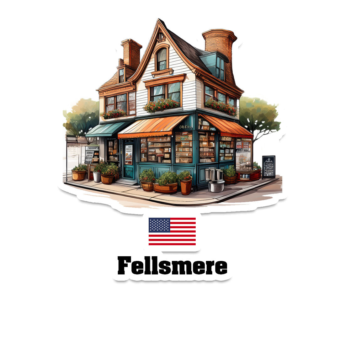 Fellsmere Home Town Office Shop USA Sticker & Magnet