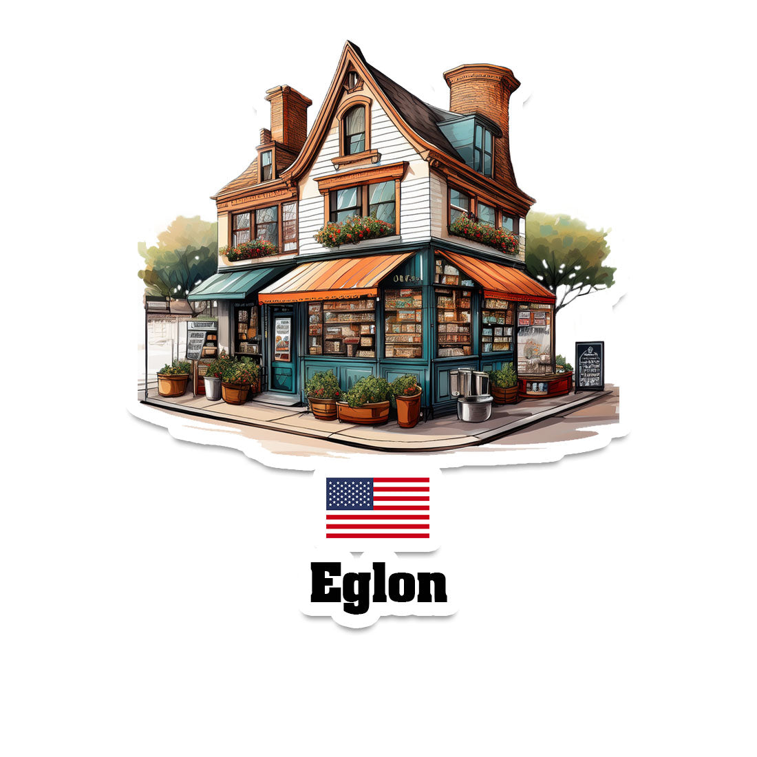 Eglon Home Town Office Shop USA Sticker & Magnet