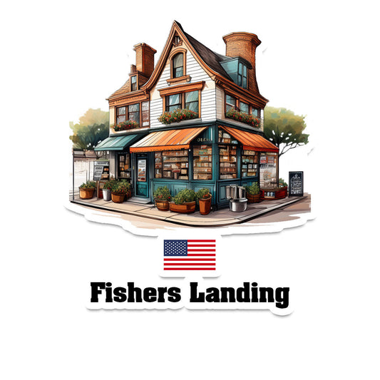 Fishers Landing Home Town Office Shop USA Sticker & Magnet