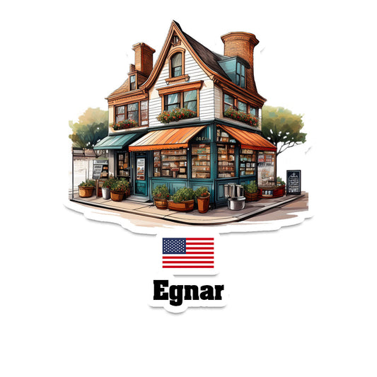 Egnar Home Town Office Shop USA Sticker & Magnet