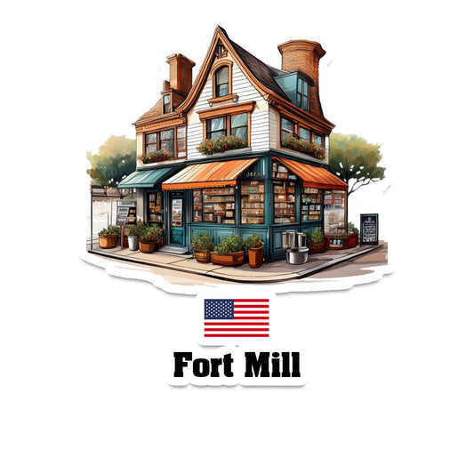 Fort Mill Home Town Office Shop USA Sticker & Magnet