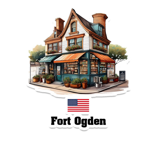 Fort Ogden Home Town Office Shop USA Sticker & Magnet