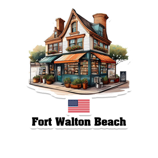Fort Walton Beach Home Town Office Shop USA Sticker & Magnet
